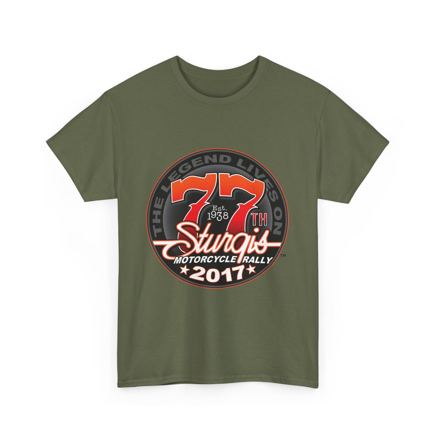 Classic Sturgis 77 2017 Biker Tee - Gildan® 5000 Heavy Cotton™, Edgy Design & Comfort