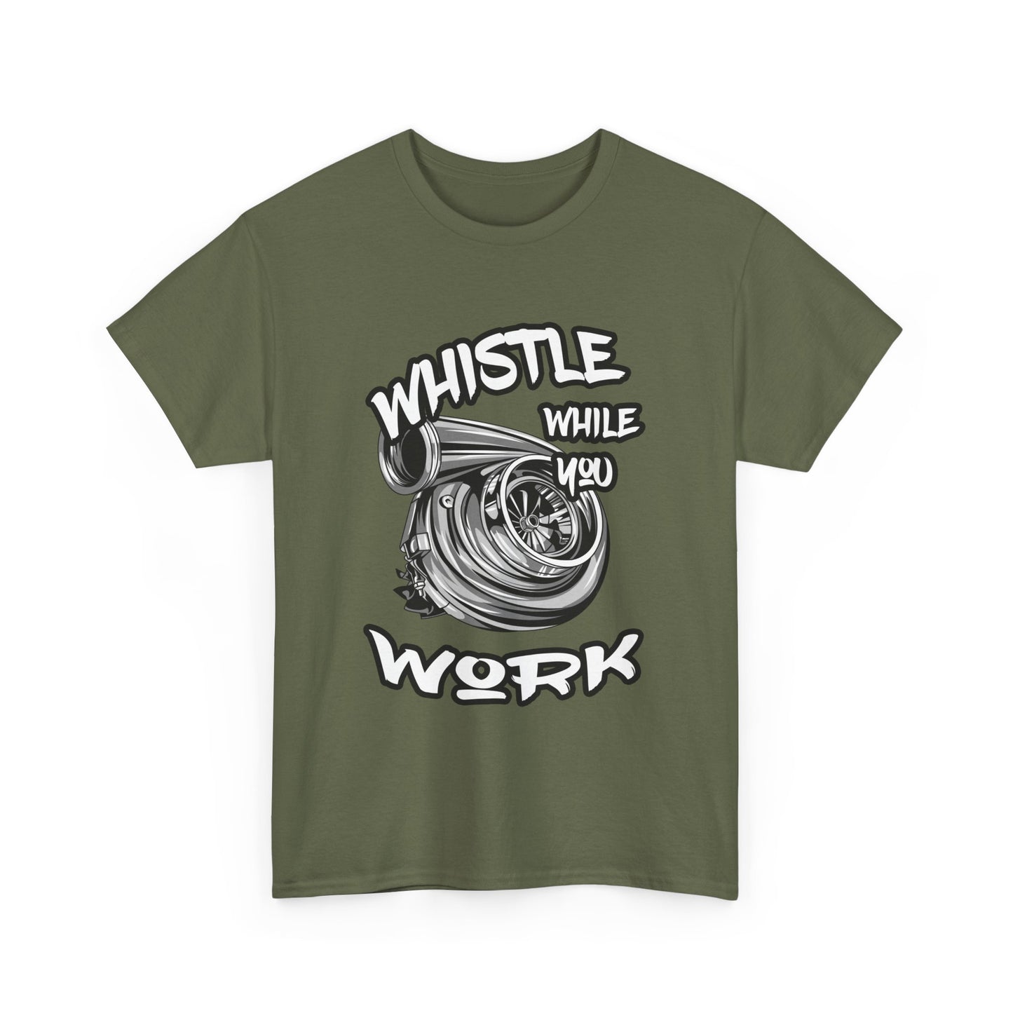 Whistle While You Work Trucker Tee - Gildan® 5000 Heavy Cotton™ Adult T-Shirt, Classic Fit & Durable Comfort
