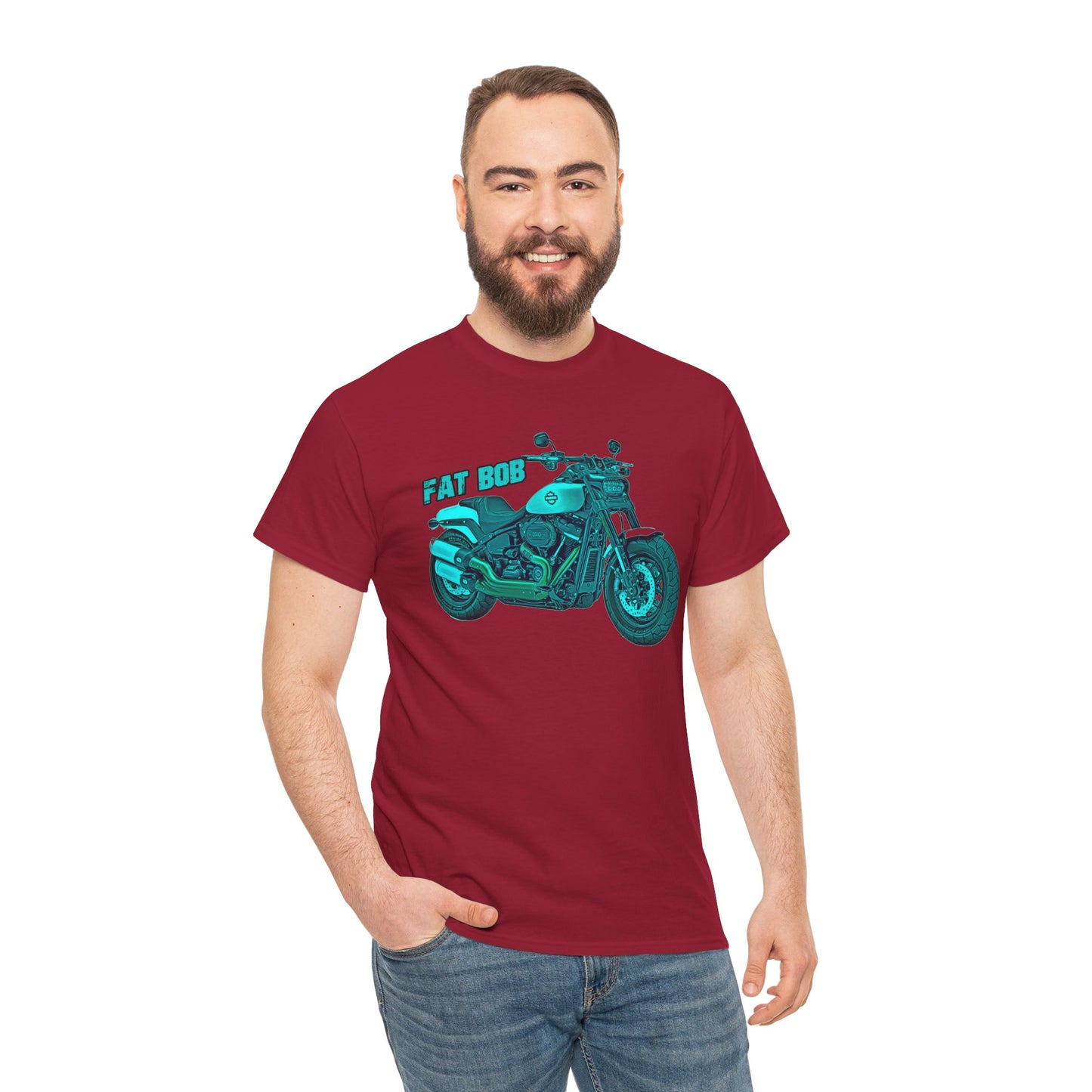 Harley Davidson Fatbob T-Shirt - Gildan® 5000 Heavy Cotton™, Stylish & Durable for Motorcycle Lovers