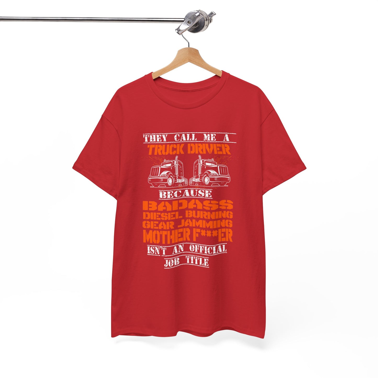 Bad Ass Trucker Tee - Gildan® 5000 Heavy Cotton™ Adult T-Shirt, Tough Design & Classic Fit