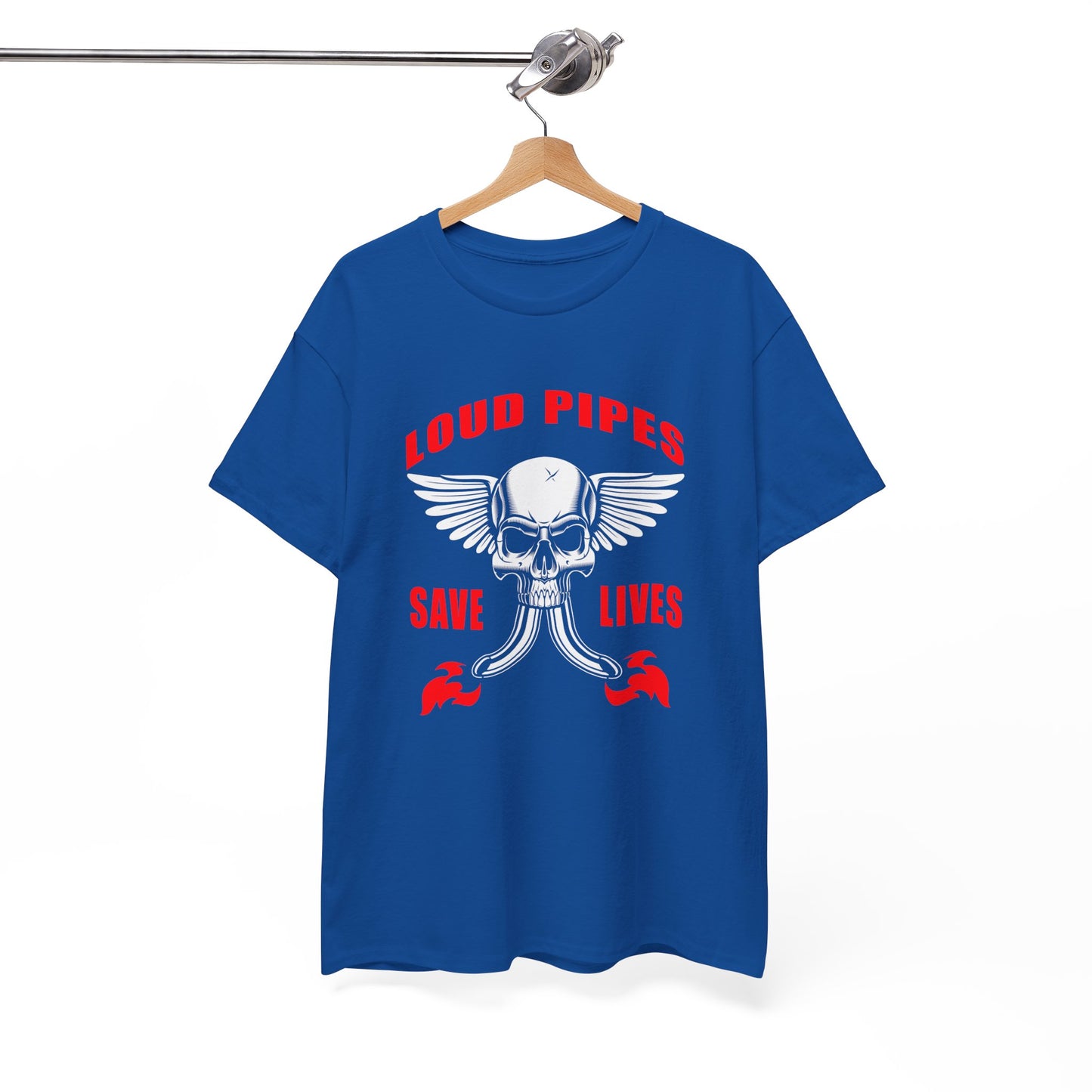 Loud Pipes Save Lives Graphic Tee - Gildan® 5000 Heavy Cotton™, Classic Fit for Passionate Riders