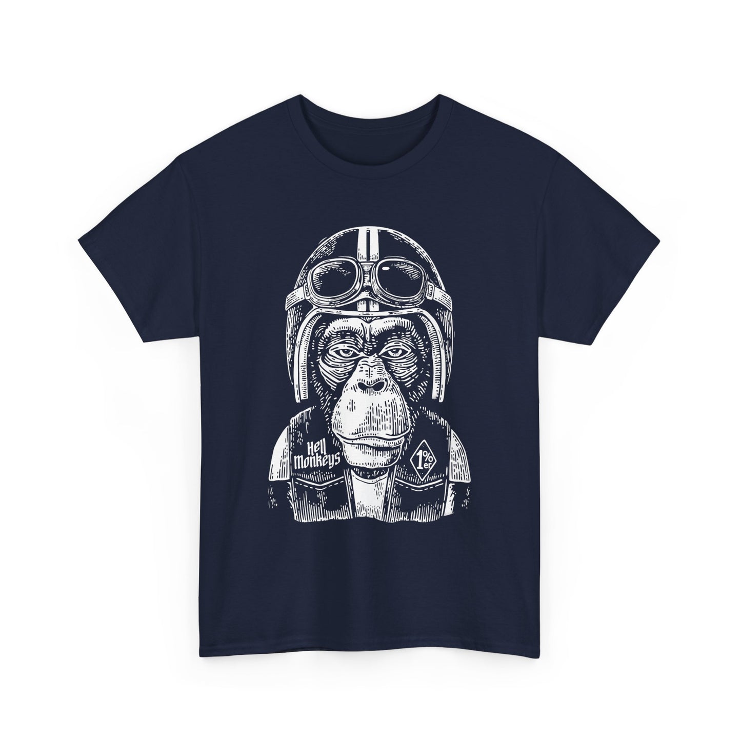 Ride Wild: Hell's Monkey Ape Biker T-Shirt - Gildan® 5000 Heavy Cotton™, Rugged Style for True Bikers