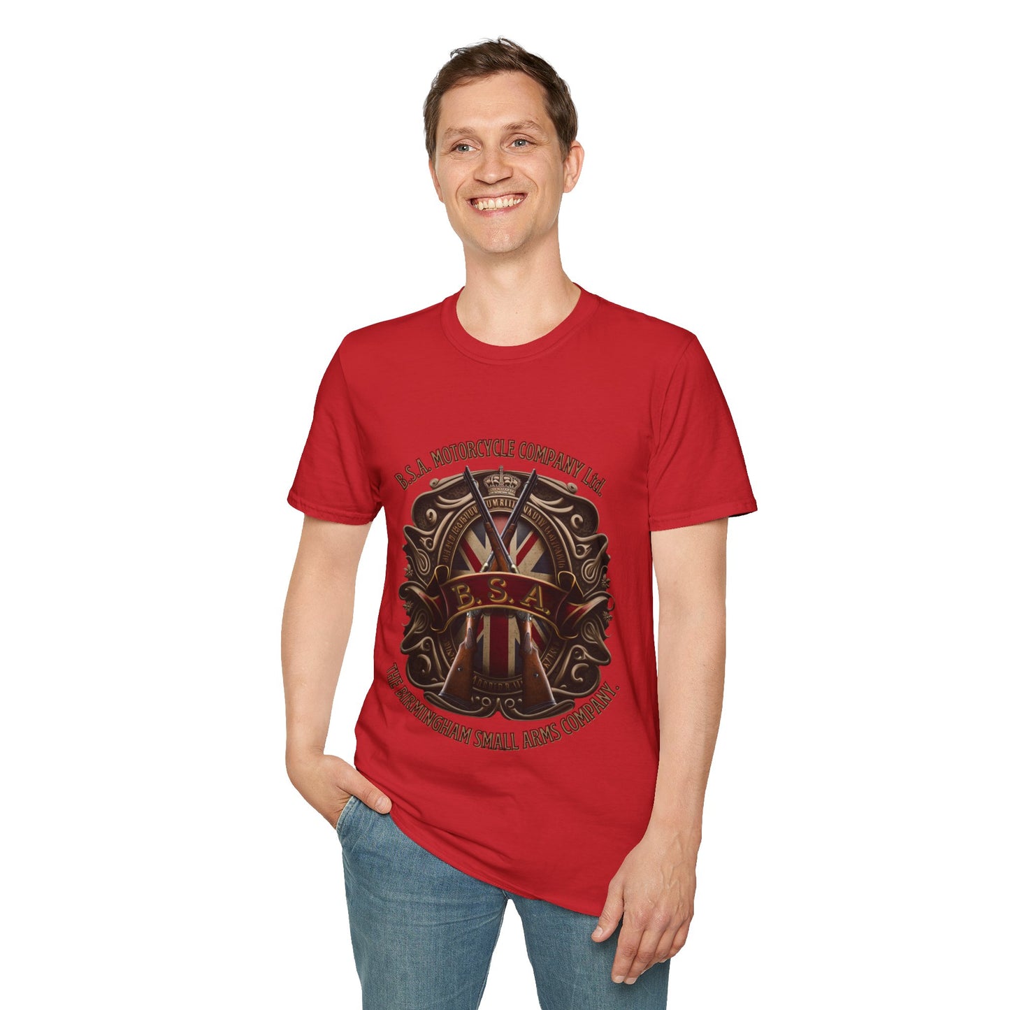 BSA Motorcycle Company Heritage Tee - Gildan® 5000 Heavy Cotton™, Classic Comfort for Enthusiasts