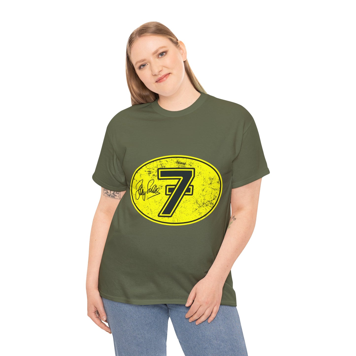 Barry Sheene No. 7 Tee | Gildan® 5000 Heavy Cotton™, Ideal for Motorcycle Enthusiasts