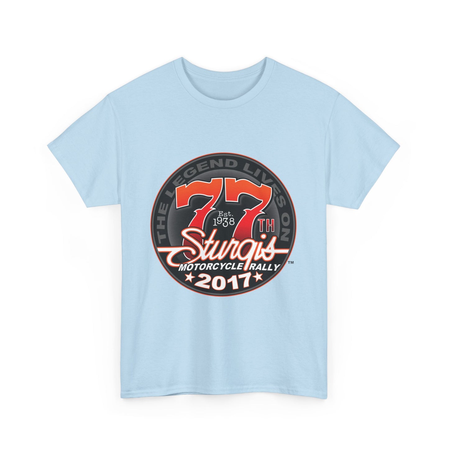 Classic Sturgis 77 2017 Biker Tee - Gildan® 5000 Heavy Cotton™, Edgy Design & Comfort