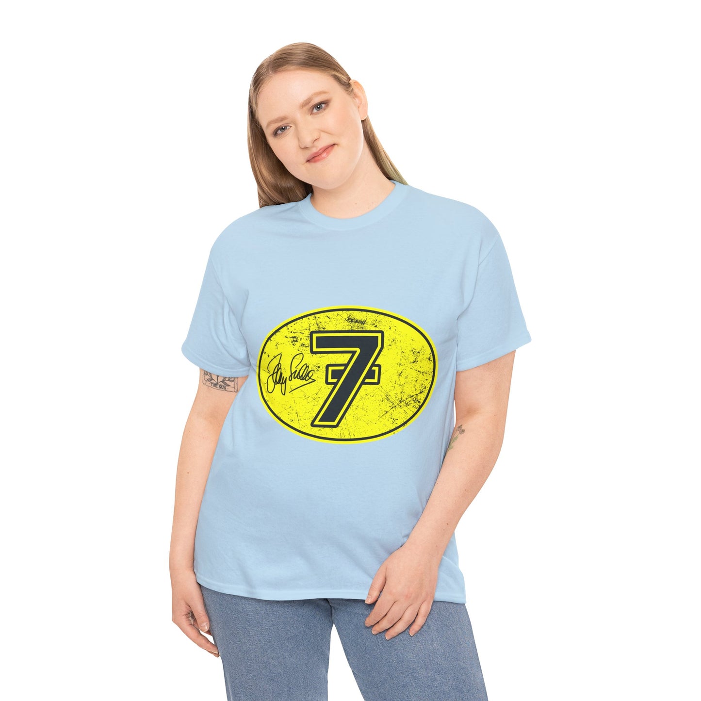 Barry Sheene No. 7 Tee | Gildan® 5000 Heavy Cotton™, Ideal for Motorcycle Enthusiasts