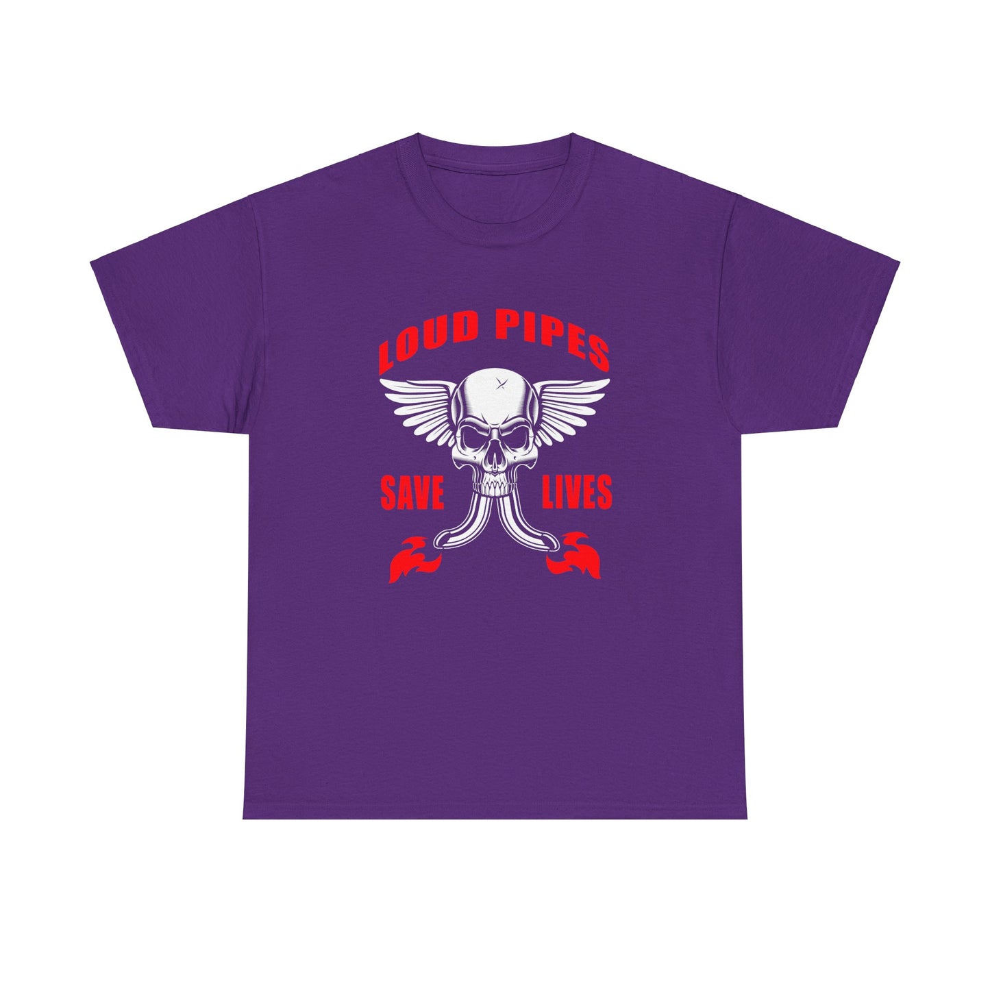 Loud Pipes Save Lives Graphic Tee - Gildan® 5000 Heavy Cotton™, Classic Fit for Passionate Riders