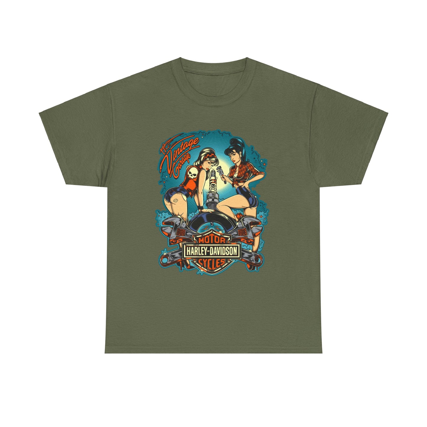 Harley Davidson T-Shirt | Gildan® 5000 Heavy Cotton™, Classic Fit, Timeless Biker Style