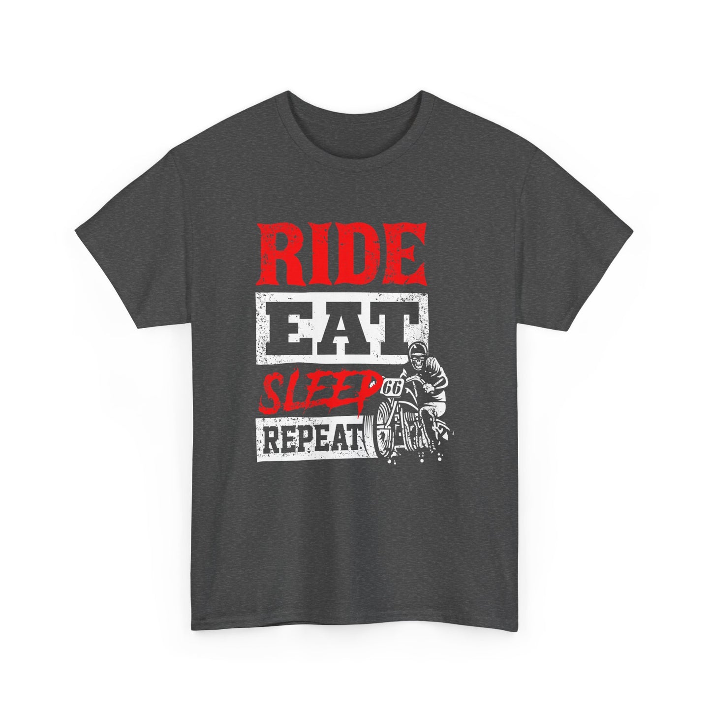 Ride, Eat, Sleep, Repeat Lifestyle Tee | Gildan® 5000 Heavy Cotton™ - Classic Comfort for Bikers