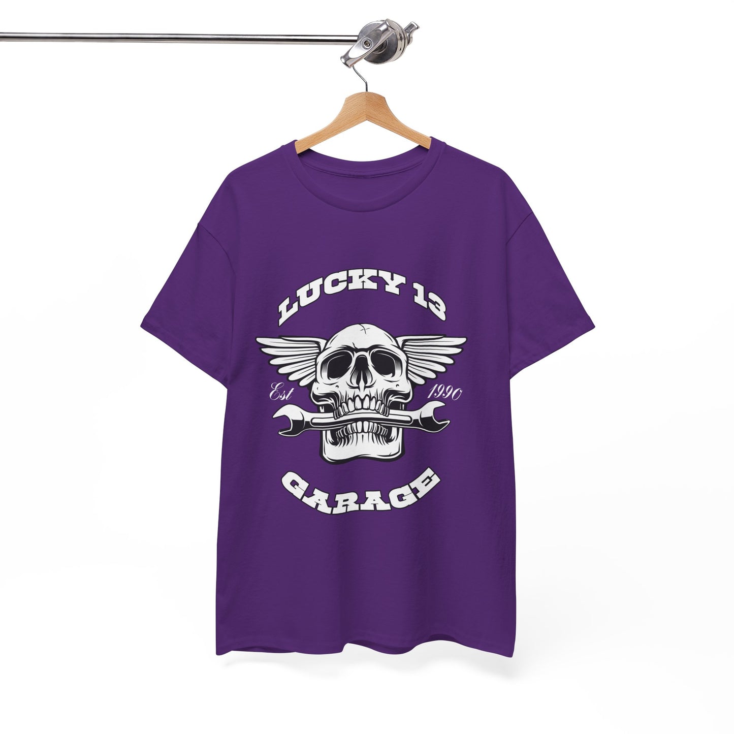 Lucky 13 Motorcycle Tee - Gildan® 5000 Heavy Cotton™, Iconic Design, Midweight Fabric for Everyday Wear