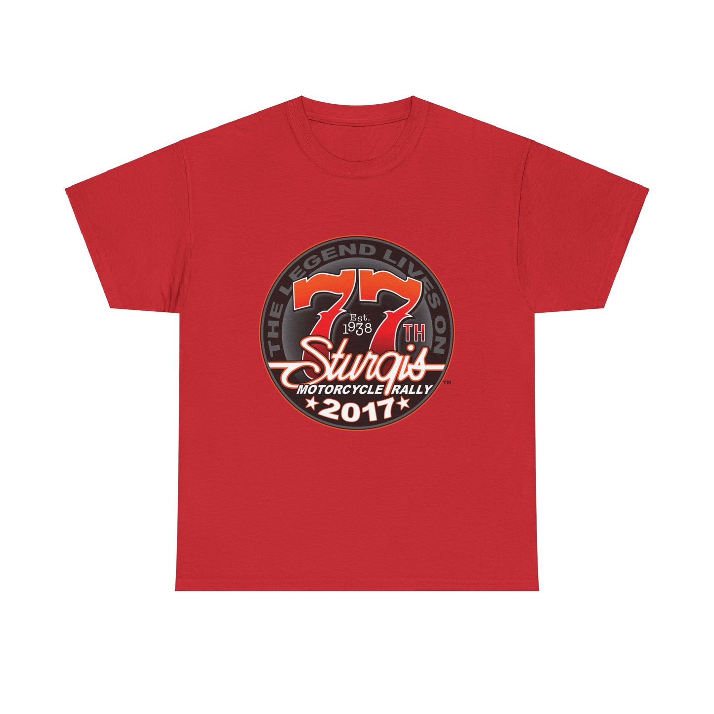 Classic Sturgis 77 2017 Biker Tee - Gildan® 5000 Heavy Cotton™, Edgy Design & Comfort
