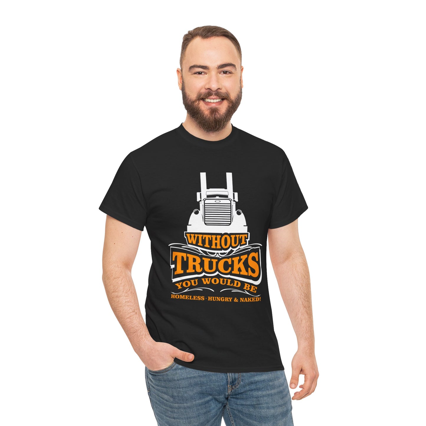 Edgy Trucker Style: Without Trucks You’d Be... Heavy Cotton Shirt