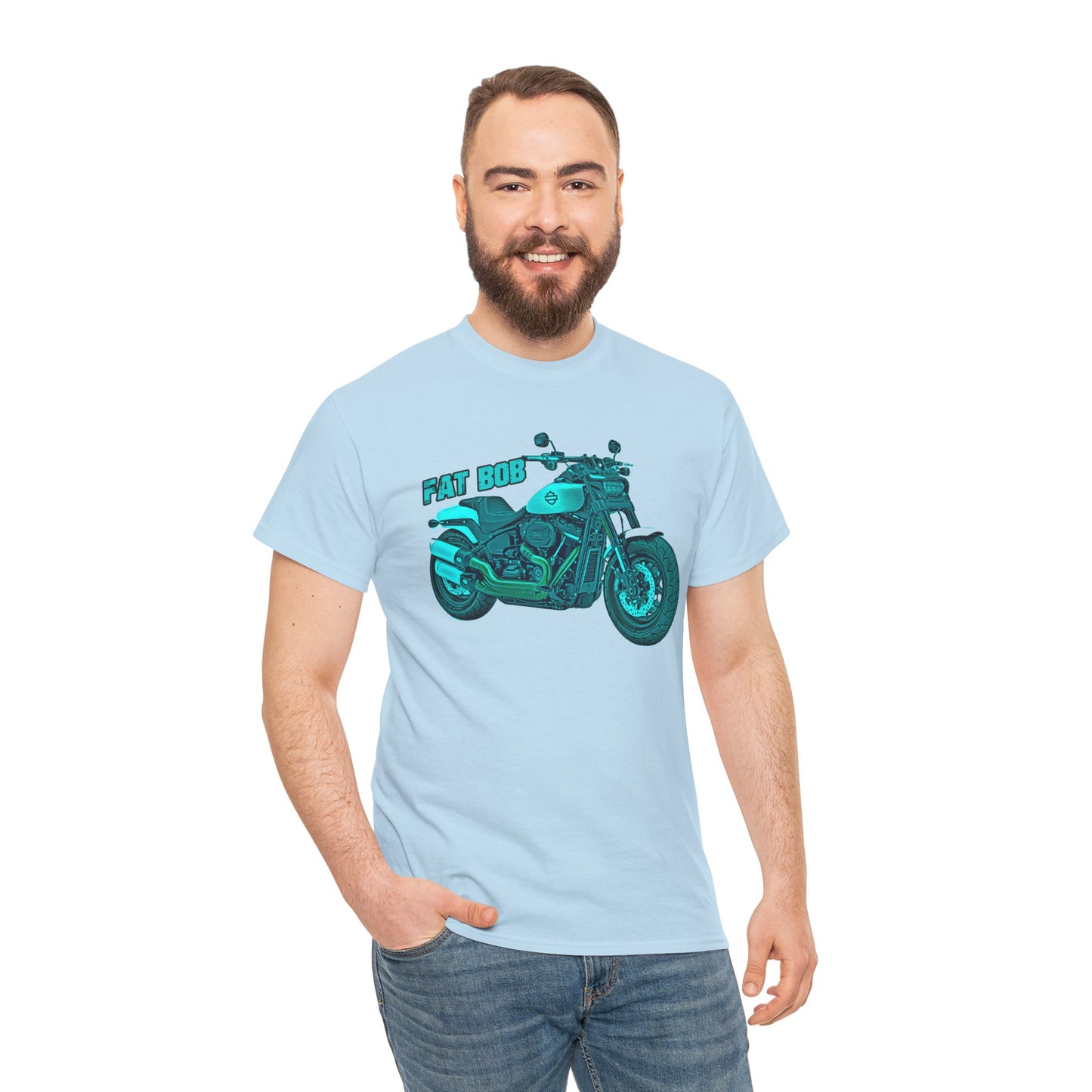 Harley Davidson Fatbob T-Shirt - Gildan® 5000 Heavy Cotton™, Stylish & Durable for Motorcycle Lovers