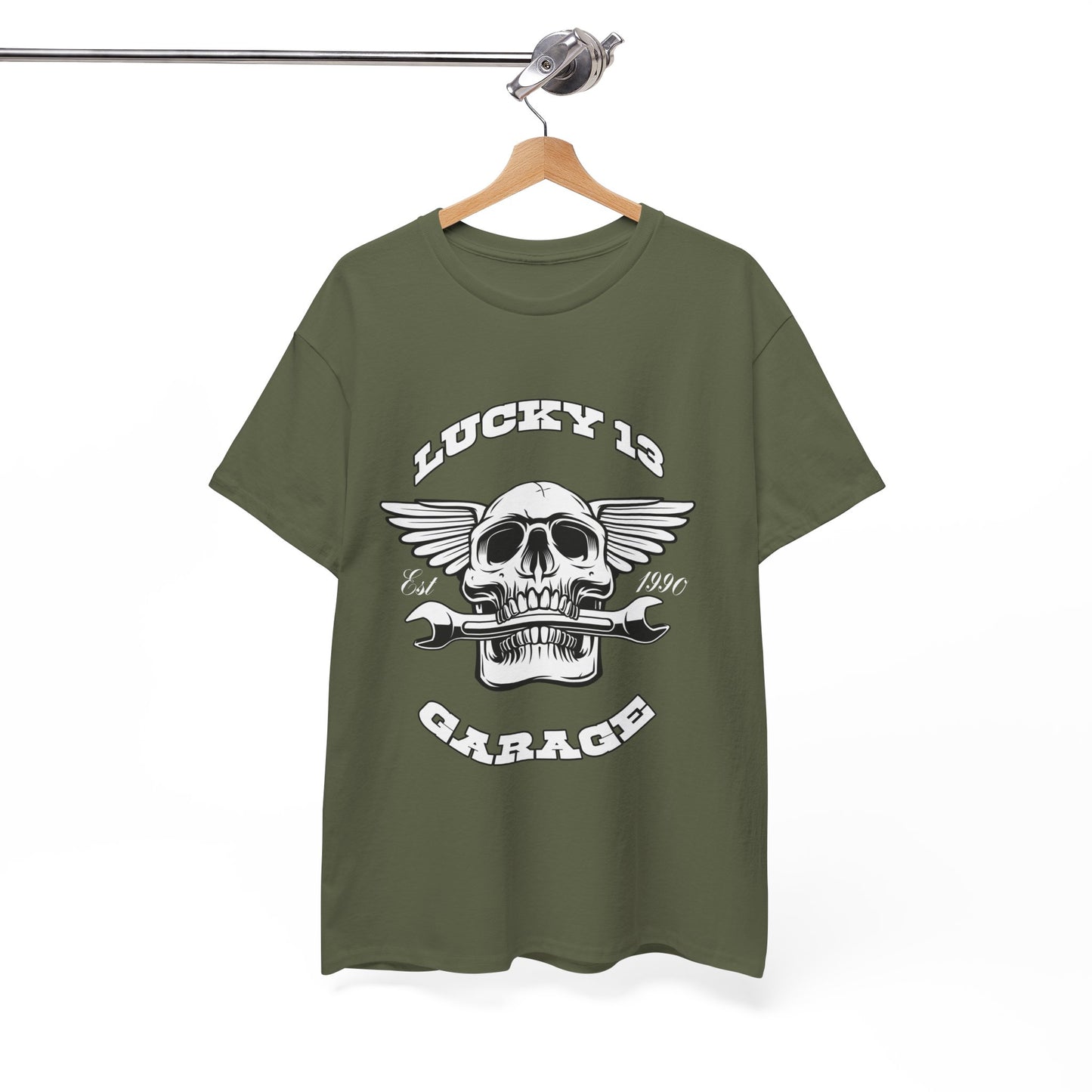 Lucky 13 Motorcycle Tee - Gildan® 5000 Heavy Cotton™, Iconic Design, Midweight Fabric for Everyday Wear