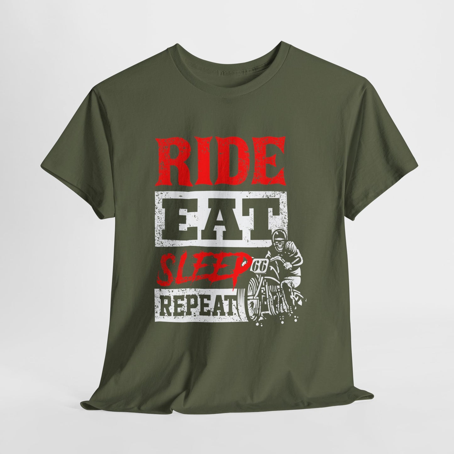 Ride, Eat, Sleep, Repeat Lifestyle Tee | Gildan® 5000 Heavy Cotton™ - Classic Comfort for Bikers