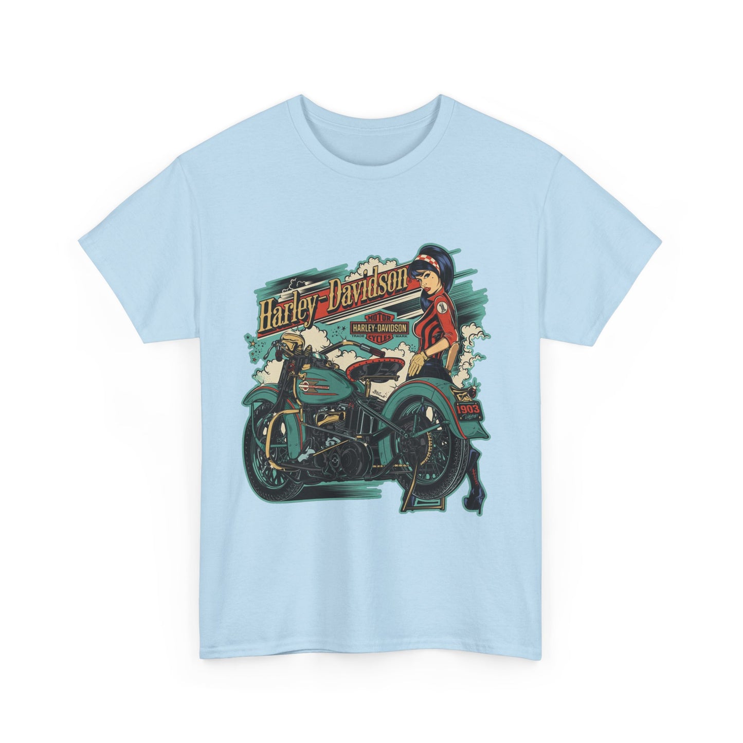 Harley-Davidson 1903 Retro T-Shirt - Gildan® 5000 Heavy Cotton™, Timeless Style, Built for Riders