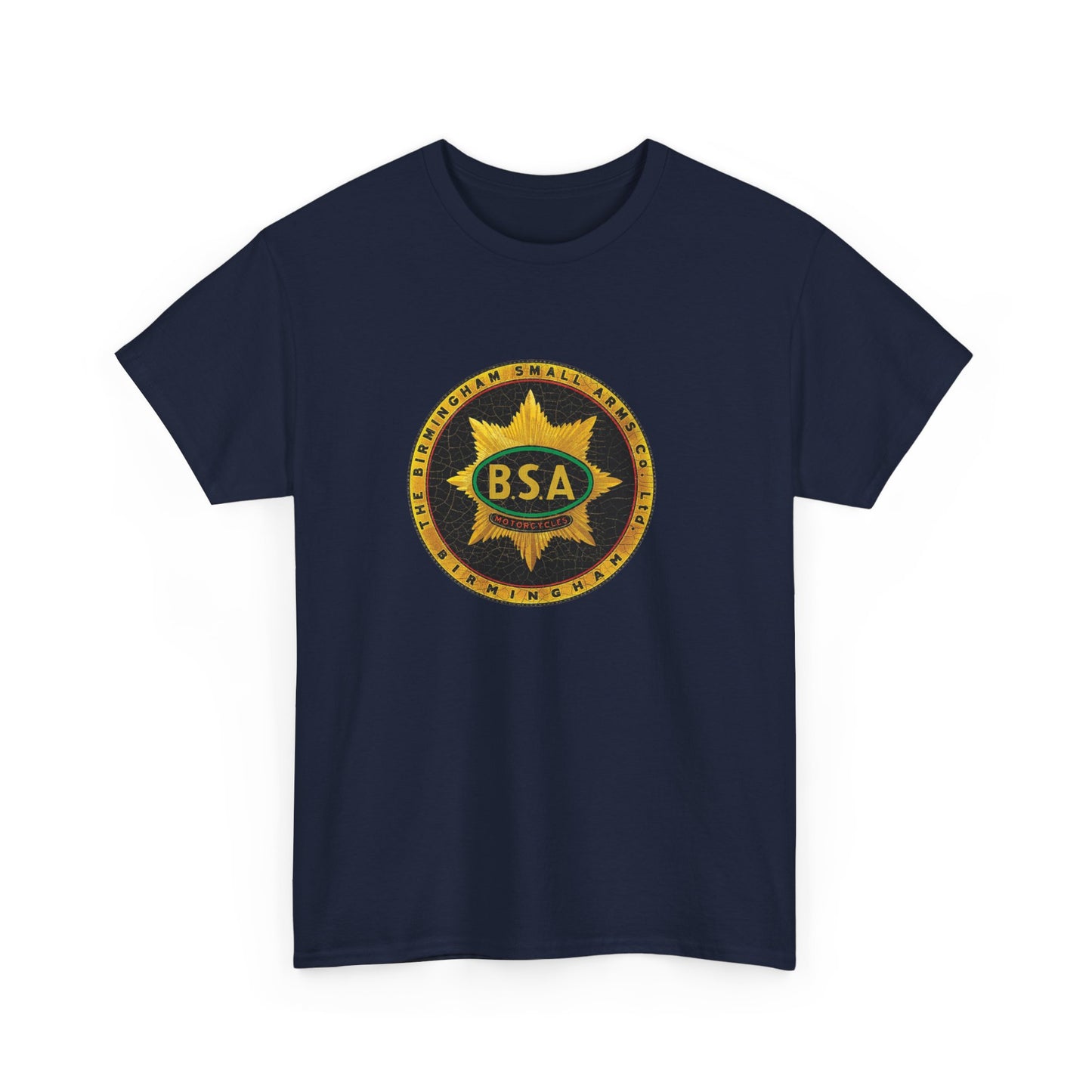 Vintage BSA Logo Tee - Gildan® 5000 Heavy Cotton™, Perfect for Bikers & Motorcycle Enthusiasts
