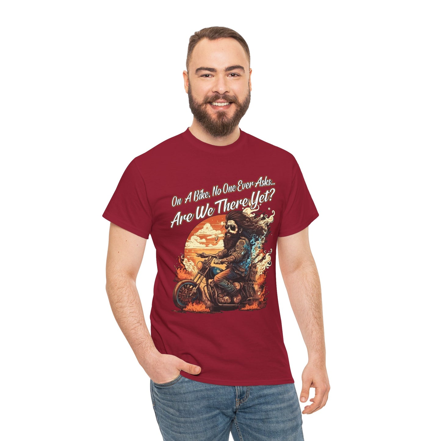 Heavy Cotton 'Are We There Yet?' Biker Tee - Classic Style for Road Warriors