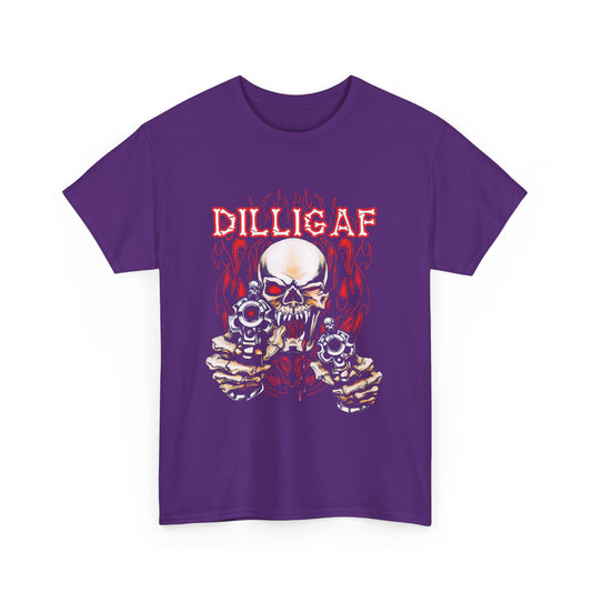 Edgy and Bold: DILLIGAF T-Shirt - Gildan® 5000 Heavy Cotton™, Built for Bikers