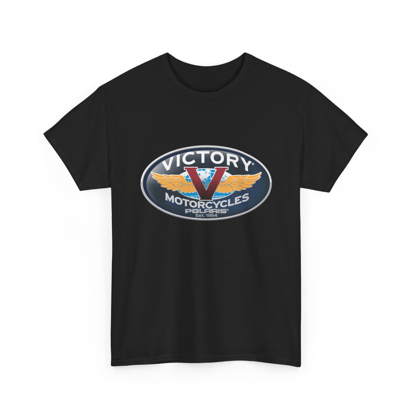 Victory Polaris Logo Tee - Gildan® 5000 Heavy Cotton™, Quality Fabric for the Modern Biker