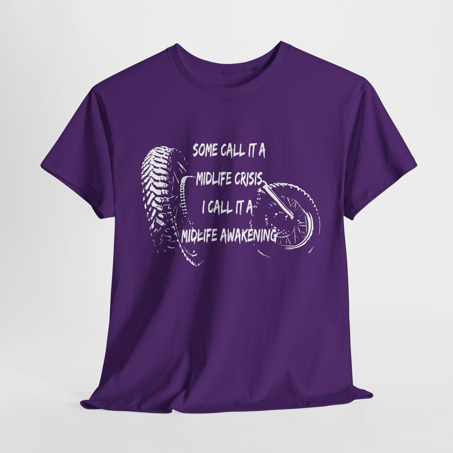 Midlife Crisis Motorcycle Slogan Tee - Gildan® 5000 Heavy Cotton™, For Edgy, Fearless Riders
