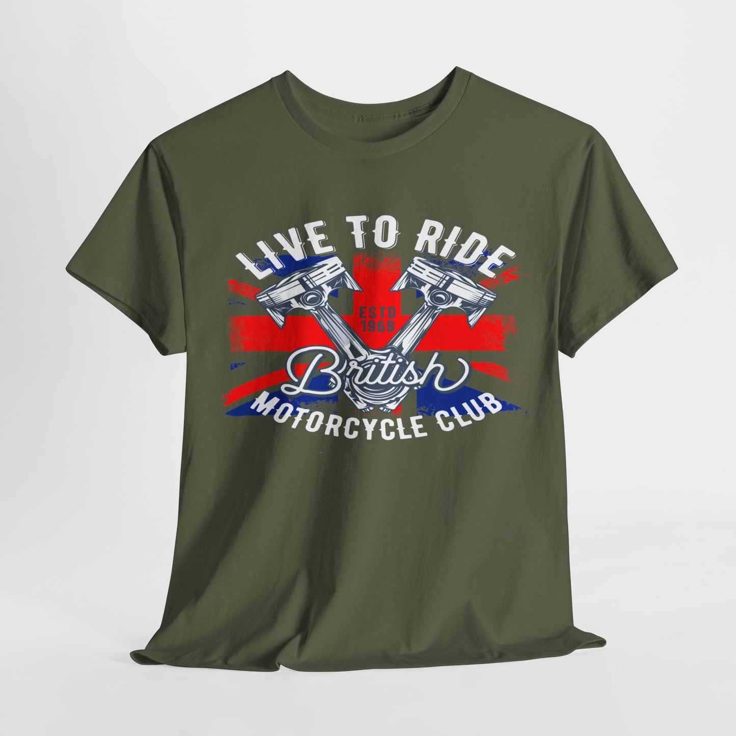 Live To Ride T-Shirt | Gildan® 5000 Heavy Cotton™ - Edgy Biker Style with Classic Fit