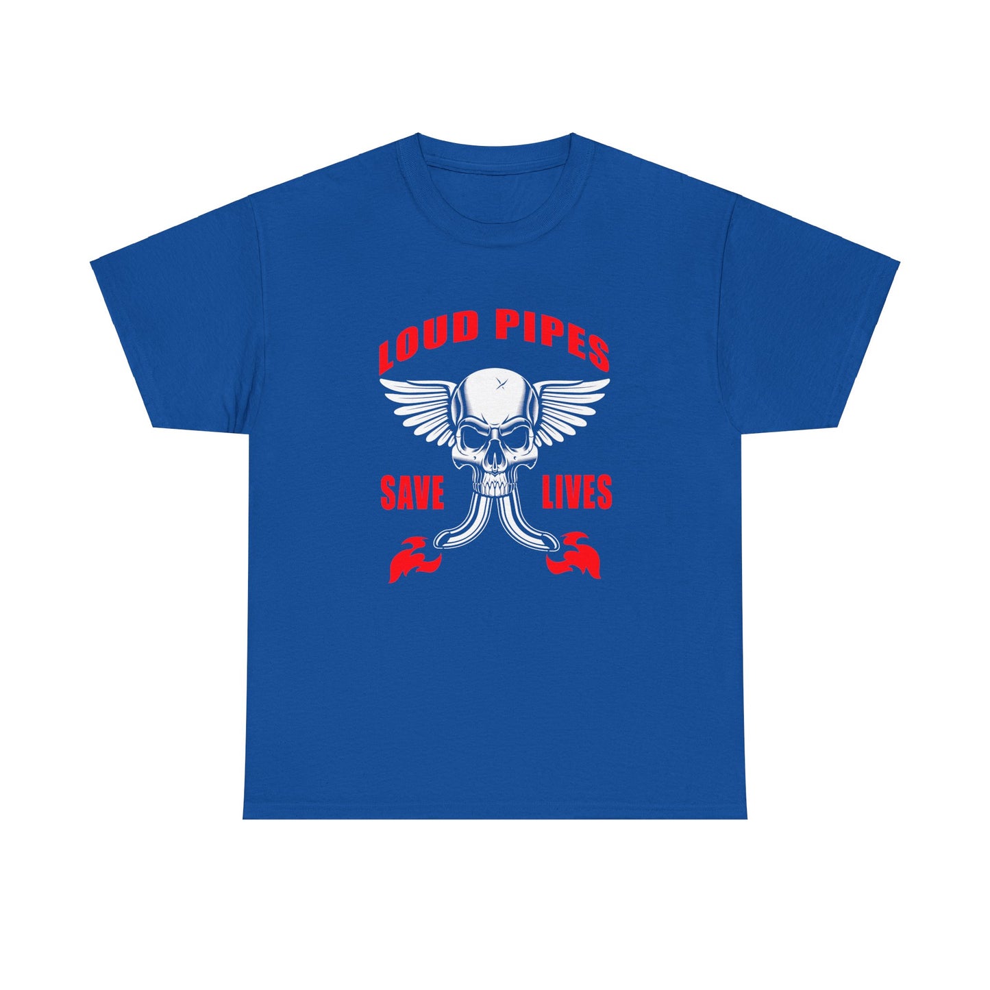 Loud Pipes Save Lives Graphic Tee - Gildan® 5000 Heavy Cotton™, Classic Fit for Passionate Riders