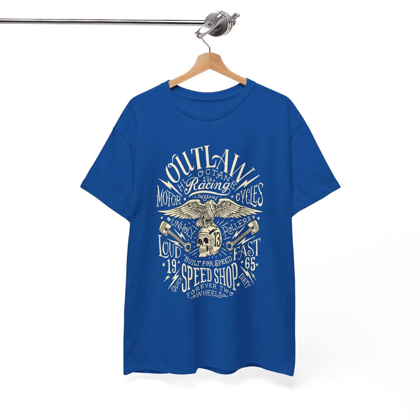 Outlaw Speedshop Biker Tee | Gildan® 5000 Heavy Cotton™ - Bold Design, Durable & Comfortable for Riders
