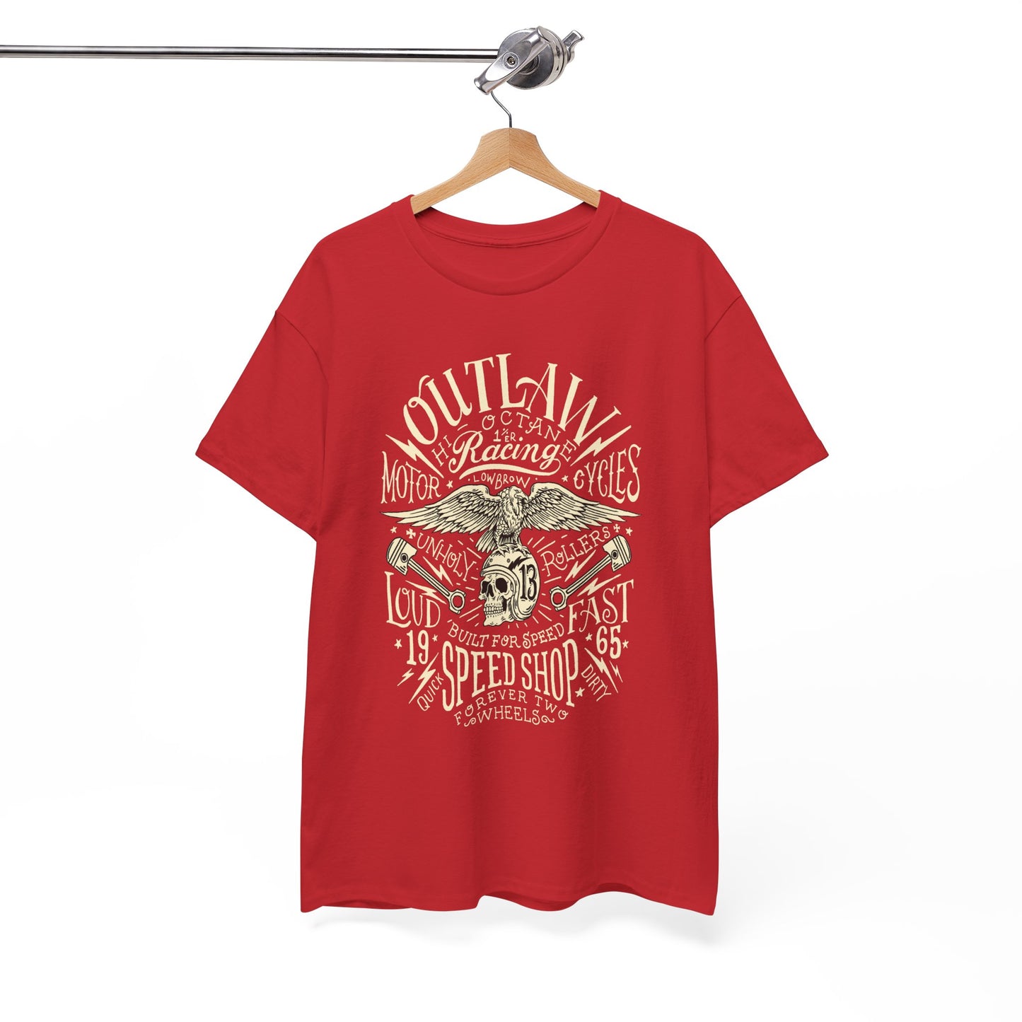 Outlaw Speedshop Biker Tee | Gildan® 5000 Heavy Cotton™ - Bold Design, Durable & Comfortable for Riders