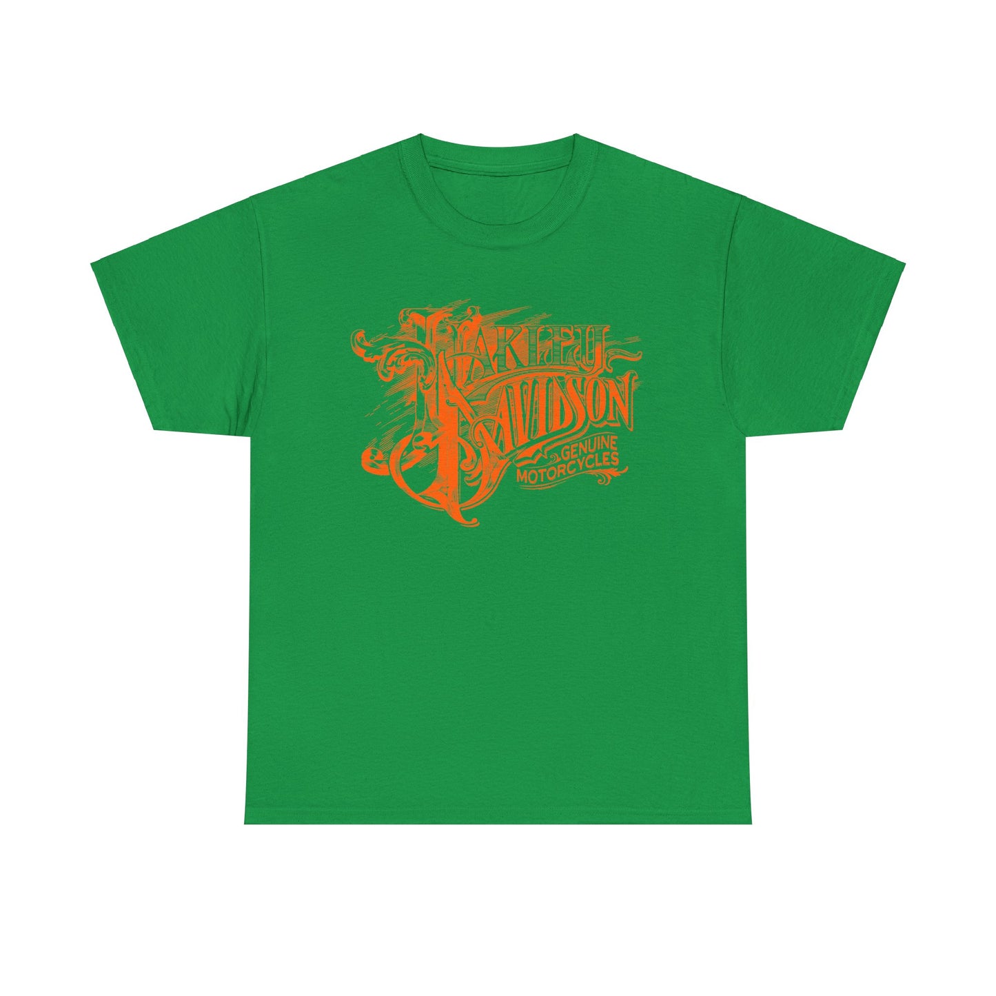Harley Davidson Text Tee - Gildan® 5000 Heavy Cotton™, Sleek and Stylish Design, Edgy & Comfortable Streetwear