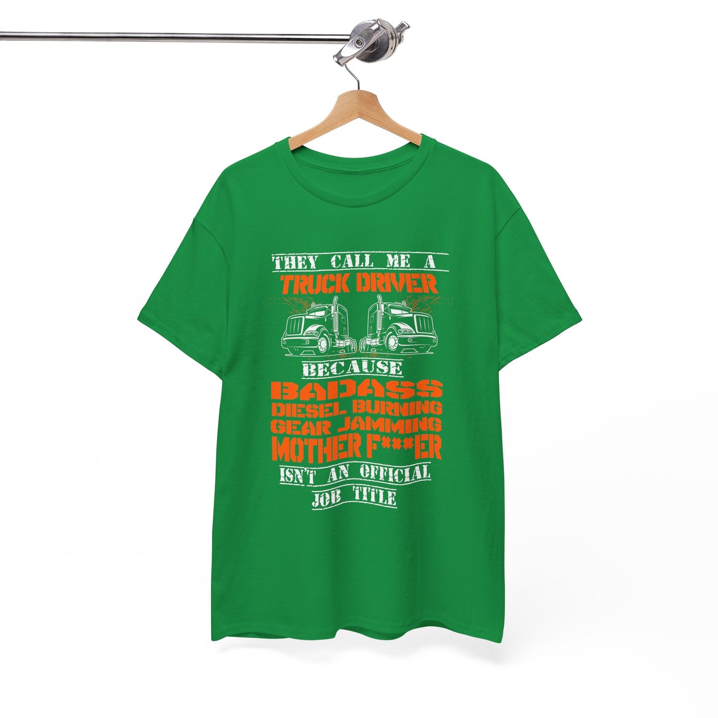 Bad Ass Trucker Tee - Gildan® 5000 Heavy Cotton™ Adult T-Shirt, Tough Design & Classic Fit
