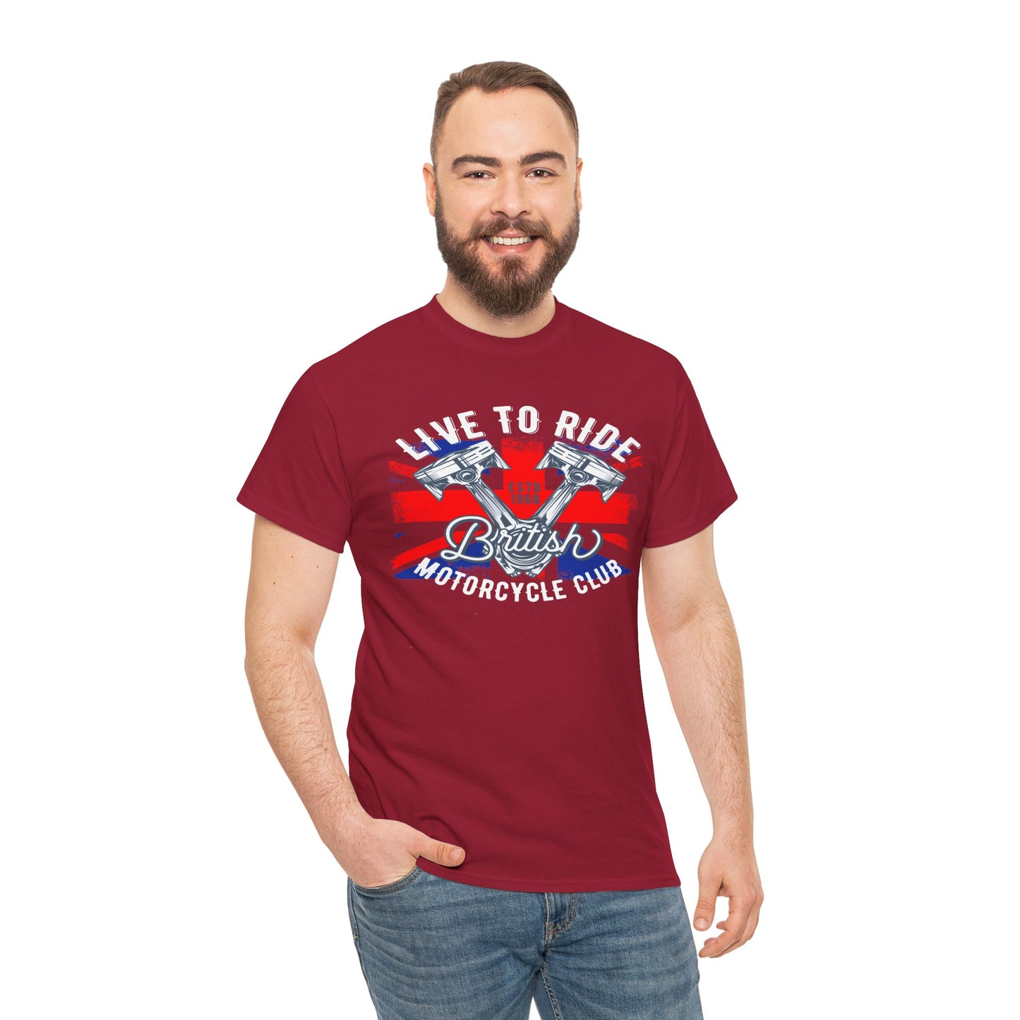 Live To Ride T-Shirt | Gildan® 5000 Heavy Cotton™ - Edgy Biker Style with Classic Fit