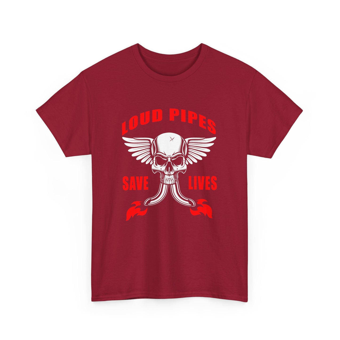 Loud Pipes Save Lives Graphic Tee - Gildan® 5000 Heavy Cotton™, Classic Fit for Passionate Riders