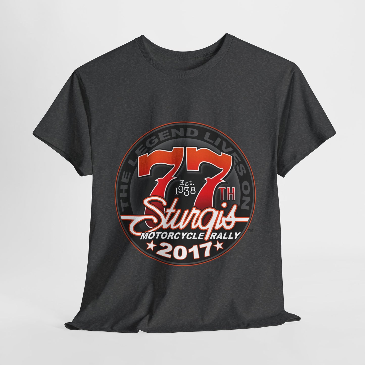 Classic Sturgis 77 2017 Biker Tee - Gildan® 5000 Heavy Cotton™, Edgy Design & Comfort