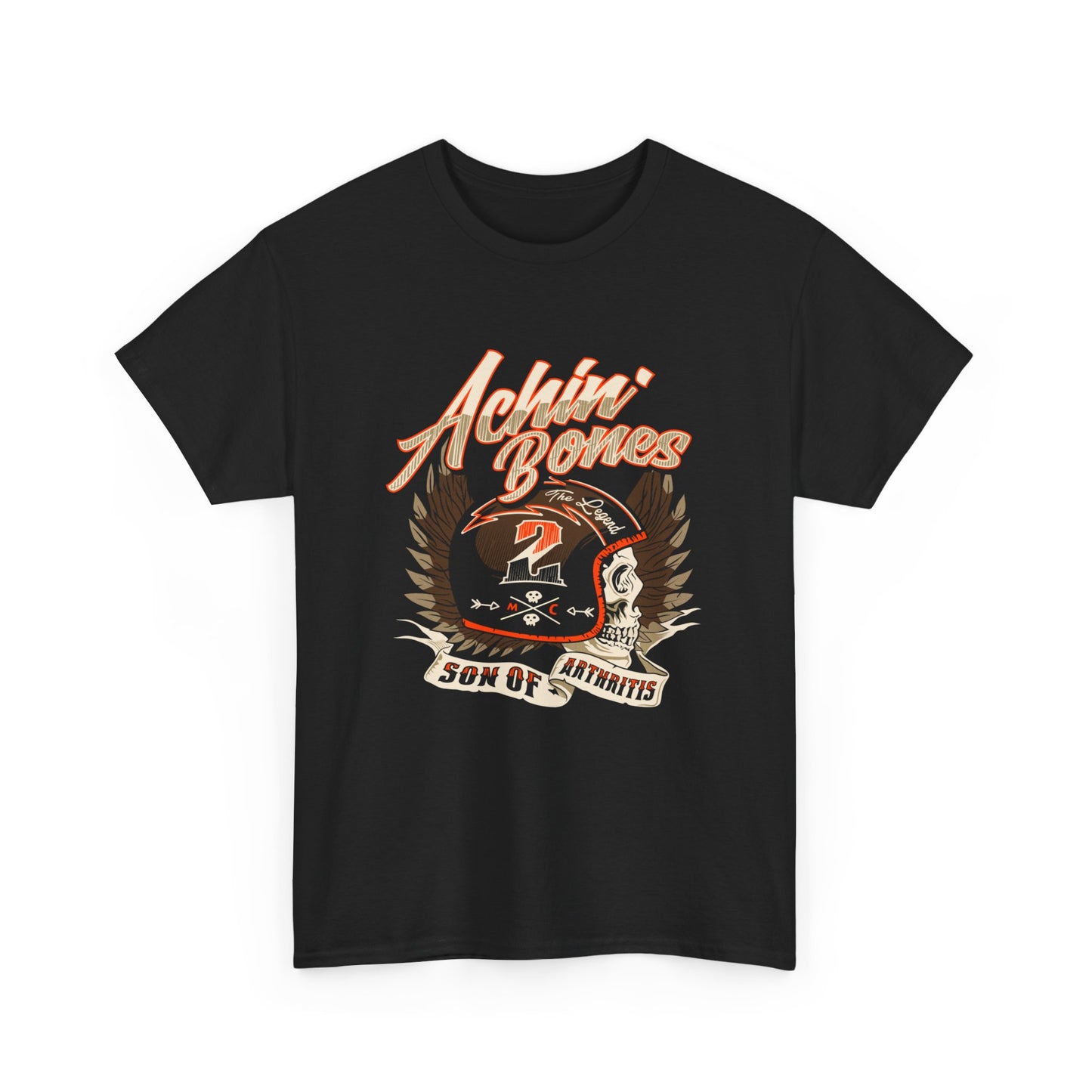 Achin' Bones, Son of Arthritis - Stylish Biker Tee with Heavy Cotton Comfort