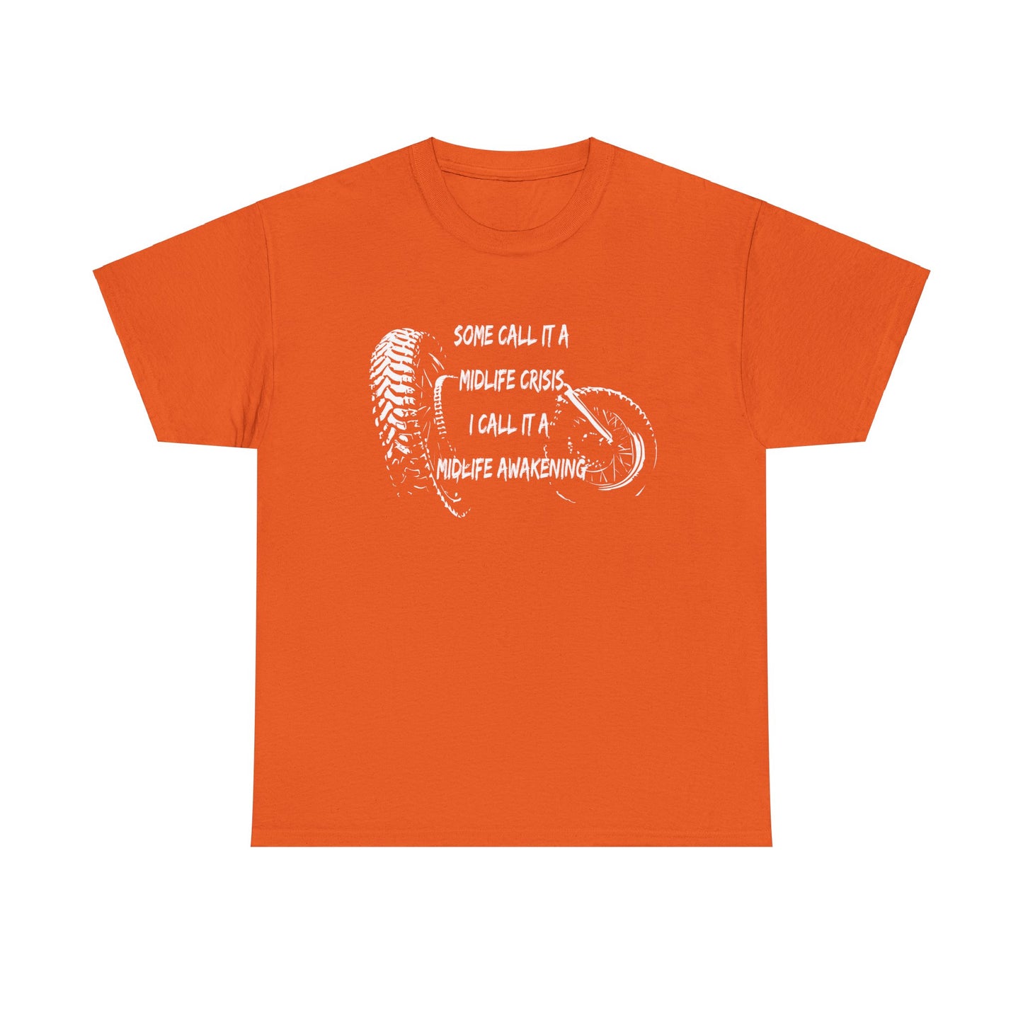 Midlife Crisis Motorcycle Slogan Tee - Gildan® 5000 Heavy Cotton™, For Edgy, Fearless Riders