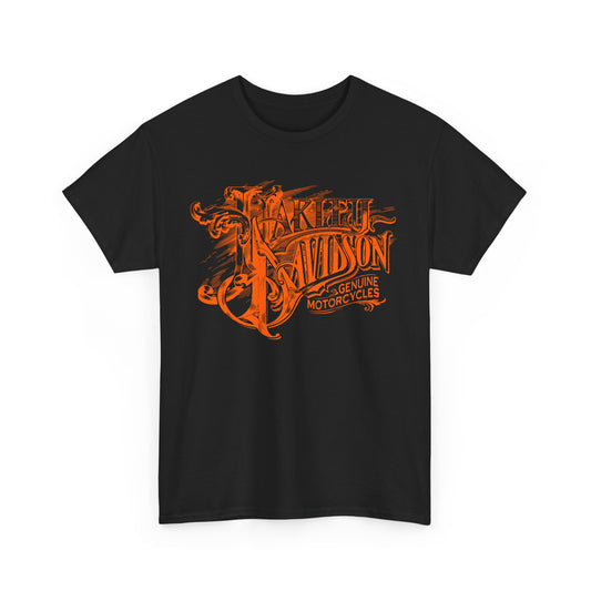 Harley Davidson Text Tee - Gildan® 5000 Heavy Cotton™, Sleek and Stylish Design, Edgy & Comfortable Streetwear