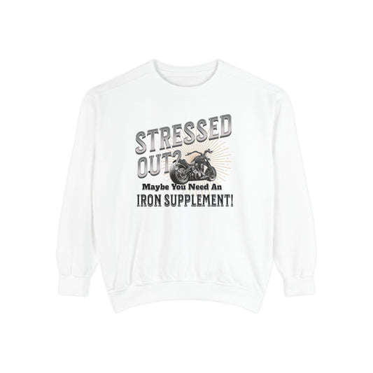 Funny Biker Slogan Sweatshirt - 'Stressed Out?' Perfect for Casual Rides