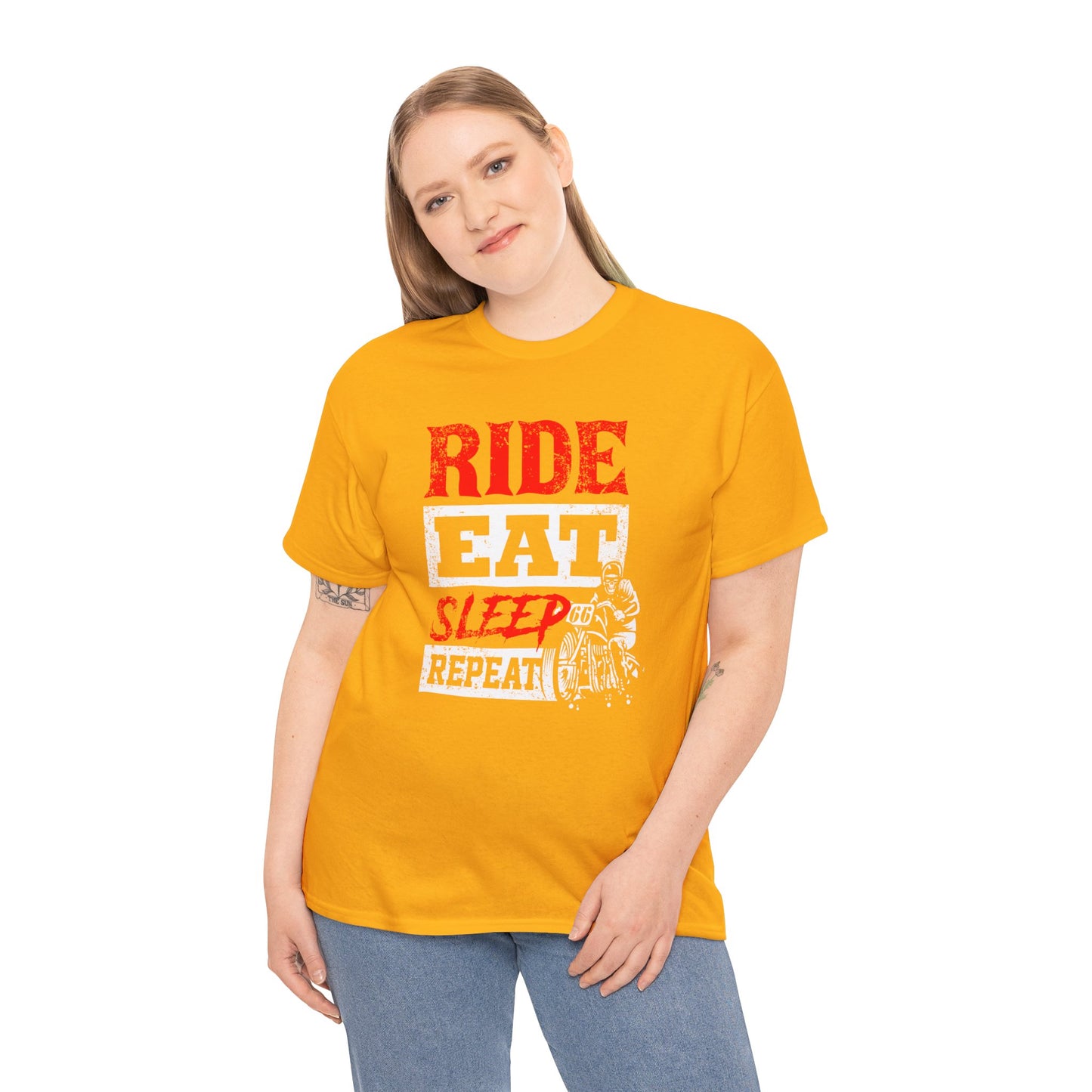 Ride, Eat, Sleep, Repeat Lifestyle Tee | Gildan® 5000 Heavy Cotton™ - Classic Comfort for Bikers