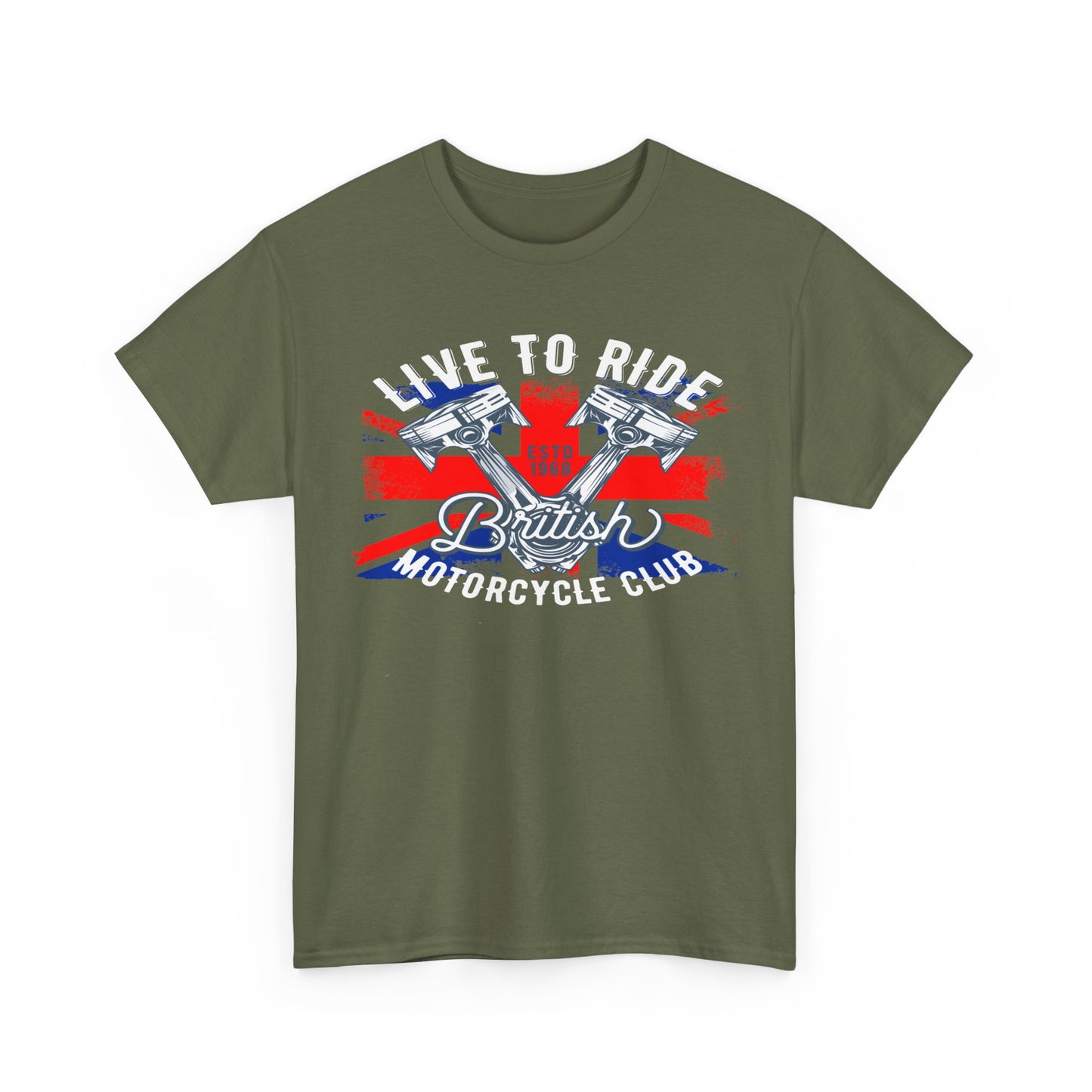 Live To Ride T-Shirt | Gildan® 5000 Heavy Cotton™ - Edgy Biker Style with Classic Fit