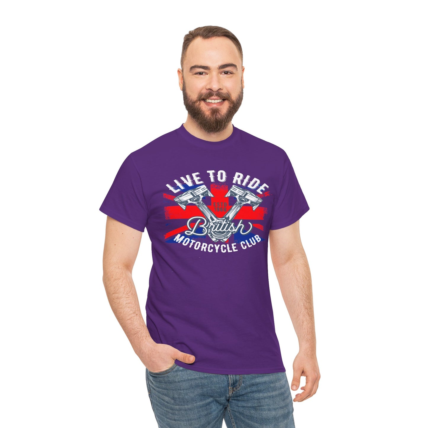 Live To Ride T-Shirt | Gildan® 5000 Heavy Cotton™ - Edgy Biker Style with Classic Fit