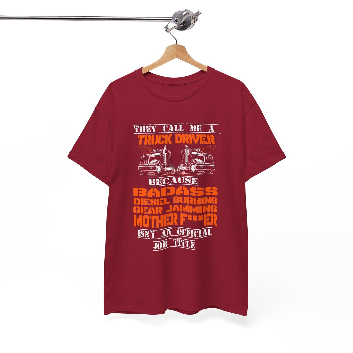 Bad Ass Trucker Tee - Gildan® 5000 Heavy Cotton™ Adult T-Shirt, Tough Design & Classic Fit