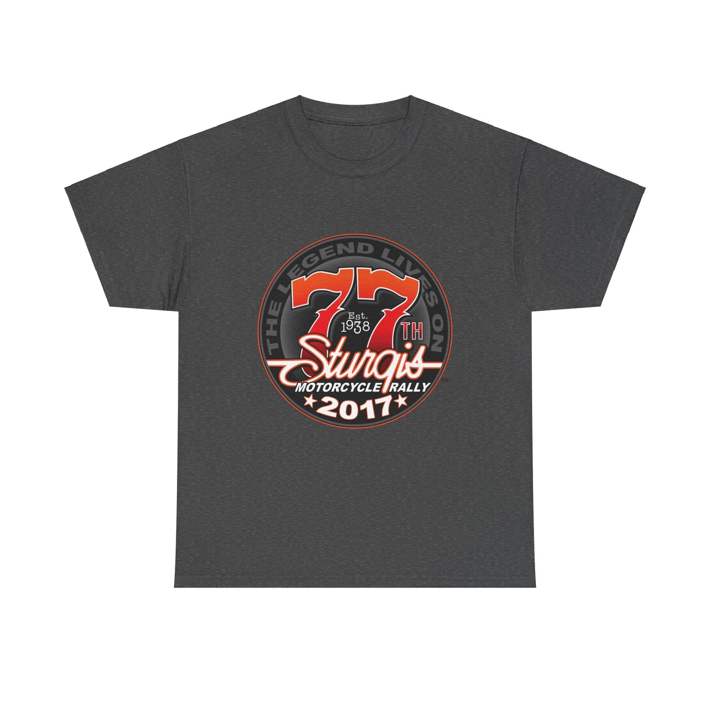 Classic Sturgis 77 2017 Biker Tee - Gildan® 5000 Heavy Cotton™, Edgy Design & Comfort