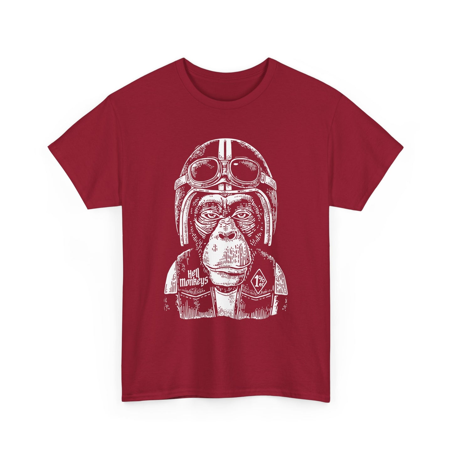 Ride Wild: Hell's Monkey Ape Biker T-Shirt - Gildan® 5000 Heavy Cotton™, Rugged Style for True Bikers