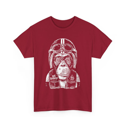 Ride Wild: Hell's Monkey Ape Biker T-Shirt - Gildan® 5000 Heavy Cotton™, Rugged Style for True Bikers