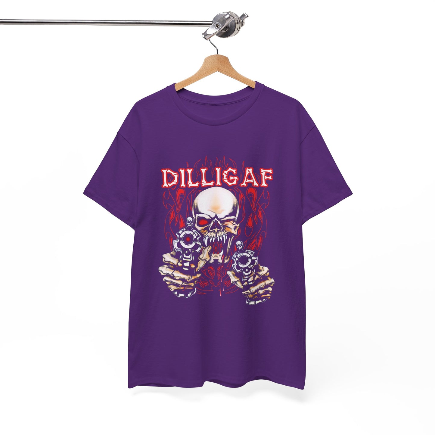 Edgy and Bold: DILLIGAF T-Shirt - Gildan® 5000 Heavy Cotton™, Built for Bikers