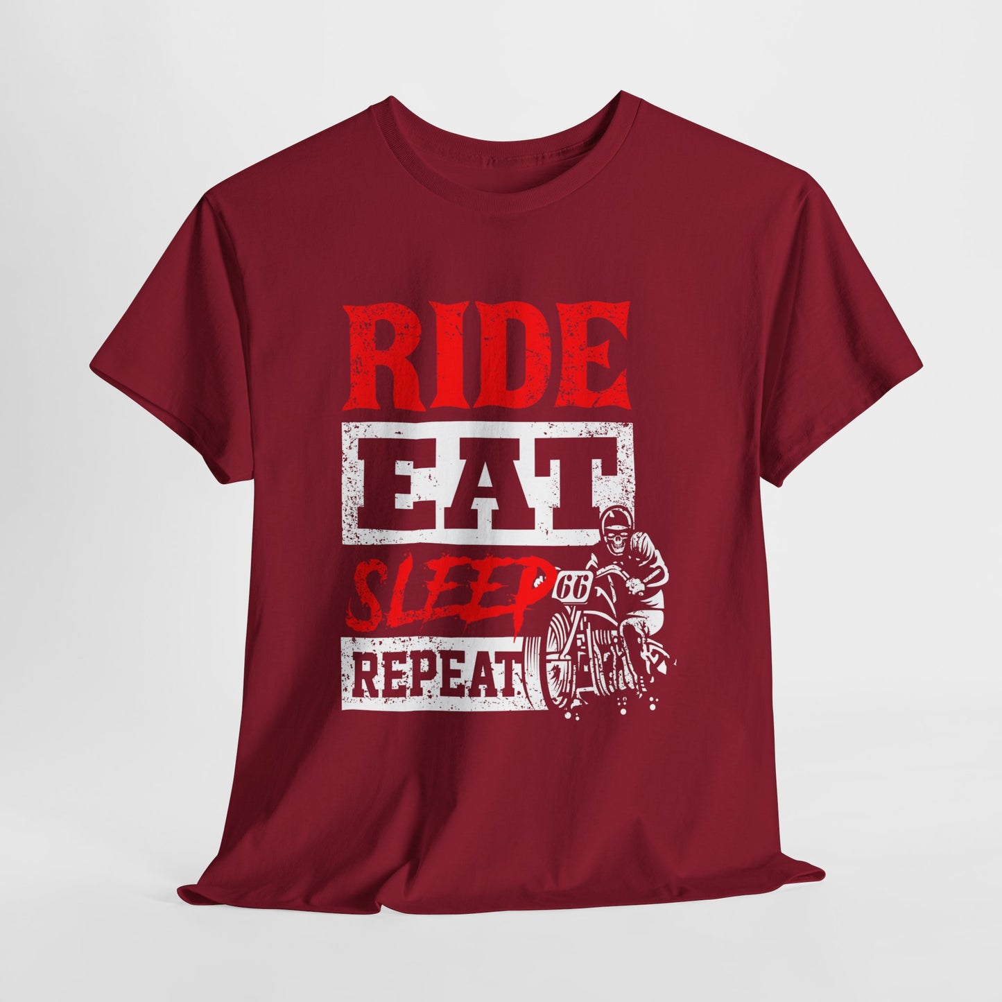 Ride, Eat, Sleep, Repeat Lifestyle Tee | Gildan® 5000 Heavy Cotton™ - Classic Comfort for Bikers