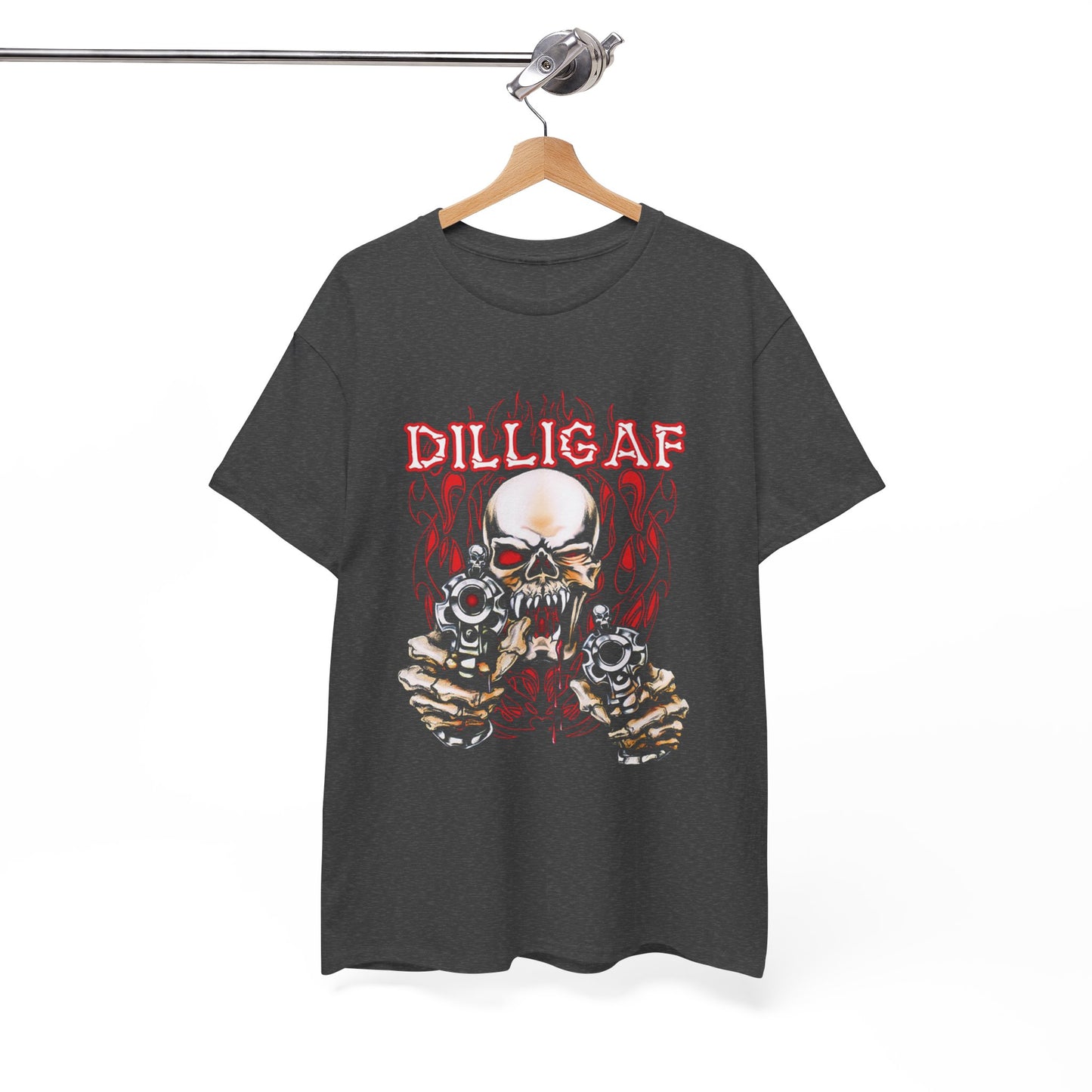 Edgy and Bold: DILLIGAF T-Shirt - Gildan® 5000 Heavy Cotton™, Built for Bikers