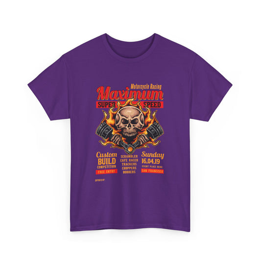 Fire Piston Motorcycle Tee - Gildan® 5000 Heavy Cotton™, Durable & Comfortable Fit