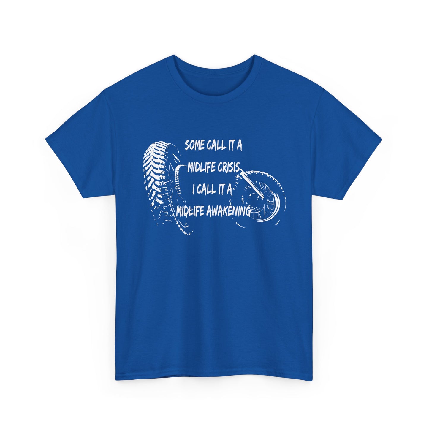 Midlife Crisis Motorcycle Slogan Tee - Gildan® 5000 Heavy Cotton™, For Edgy, Fearless Riders